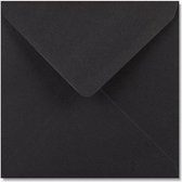 Zwarte vierkante enveloppen 13 x 13 cm 100 stuks