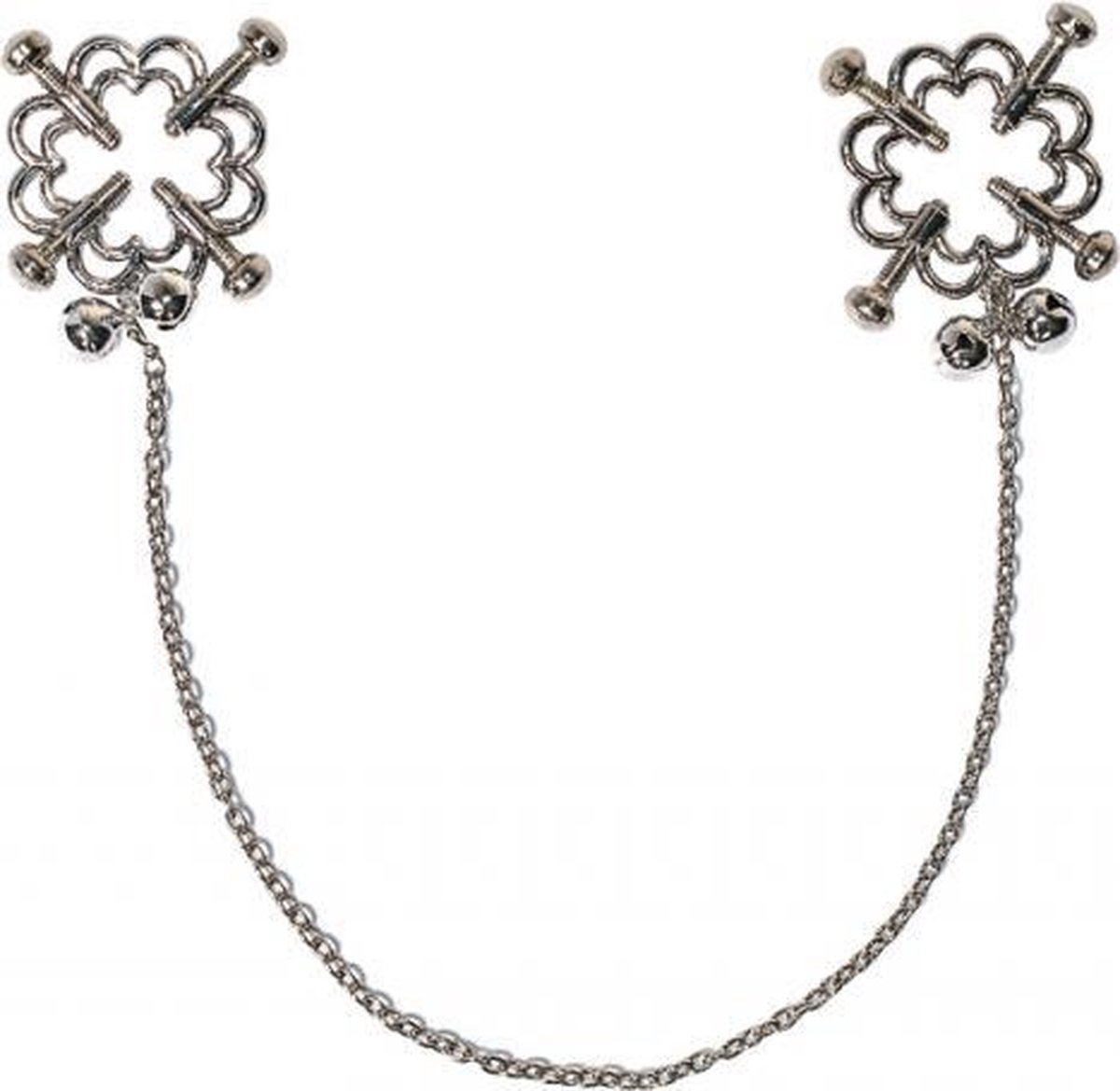 Goedkoopste Tepelklemmen Met Schroeven En Ketting - BDSM - Bondage - Luxe Verpakking - Party Hard - Dare You