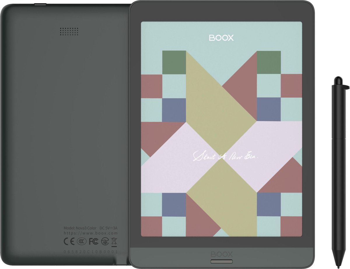 ONYX Boox Nova 3 Color - 7,8" Kleuren E-inkt e-reader met Dual Touch, Verlichting, Android 10, Playstore - + Wacom Stylus + Screenprotector