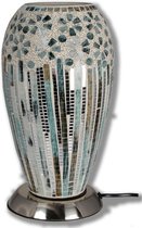 New Dutch - mozaïek glazen lamp - staand - 220 volt - groen/zilver 27 cm