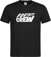 Zwart T shirt met wit logo " Fortnite Crew " print size M