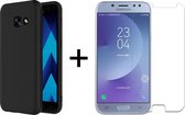 Samsung A5 2017 Hoesje - Samsung galaxy A5 2017 hoesje zwart siliconen case hoes cover hoesjes - 1x Samsung A5 2017 screenprotector