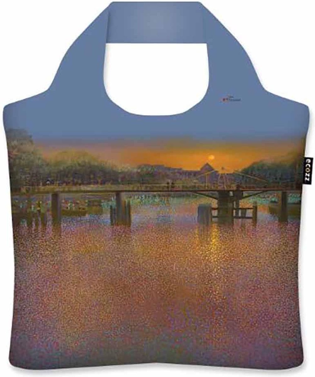 Ecozz tas - Lover's Bridge - Ton Dubbeldam - met rits - 46x41 cm