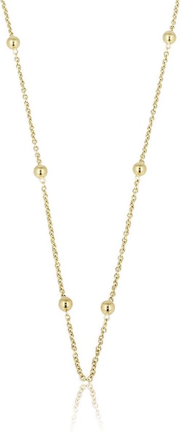 *My Bendel - Enkele bolletjes ketting goudkleurig - Goudkleurige ketting met verfijnde bolletjes - Met luxe cadeauverpakking