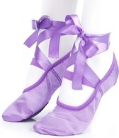 KDA Sports Balletschoenen met linten en splitzool - Satijn Paars -Maat 26