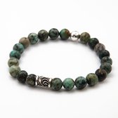OZZ Silver & Gold - African Turquoise 8mm Bracelet - Afrikaanse turkoois 8mm armband