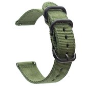 DrPhone SWB1 - Smart Watch Bandje - Roestvrij Staal Gesp - Nylon - 22mm voor o.a Galaxy Watch 3 45mm /46mm / Vivoactive 4 / Gear S3 / Huawei GT/GT 2 Watch - Groen