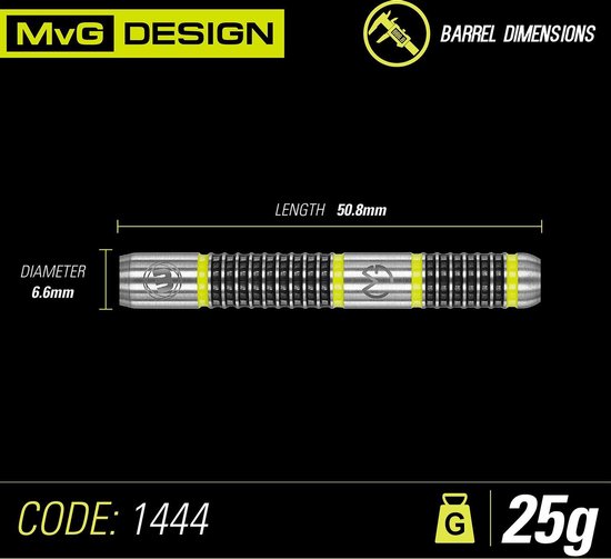WINMAU - Michael Van Gerwen MvG Aspire: Steeltip Tungsten Dartpijlen Professioneel - 25 gram van Winmau — afbeelding 3