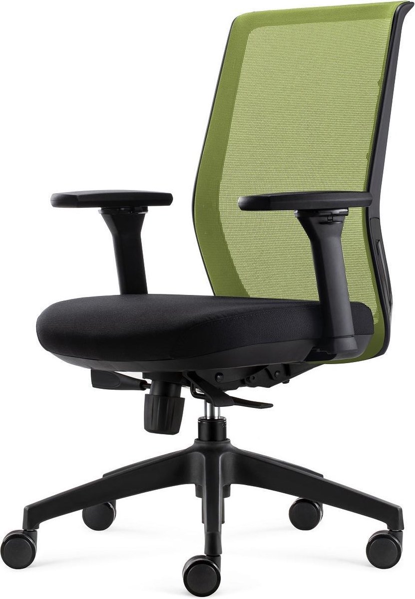 BenS 837-Ergo-4 - Groen Ergonomische Bureaustoel met alle instel opties - Voldoet aan EN1335 & ARBO normen- Groen/Zwart