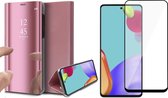 Hoesje geschikt voor Samsung Galaxy A52 - Spiegel Book Case - Roségoud - Met Full Screenprotector