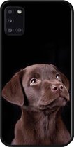 ADEL Siliconen Back Cover Softcase Hoesje Geschikt voor Samsung Galaxy A31 - Labrador Retriever Hond Bruin
