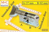 M&C Condor high security deurcilinder met Knop RECHT 57x82 mm - SKG*** - Politiekeurmerk Veilig Wonen  -  inclusief gereedschap montageset en hangslot kaars