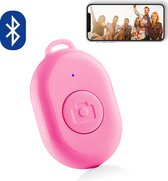 Bluetooth remote shutter afstandsbediening voor smartphone camera - compact - Roze