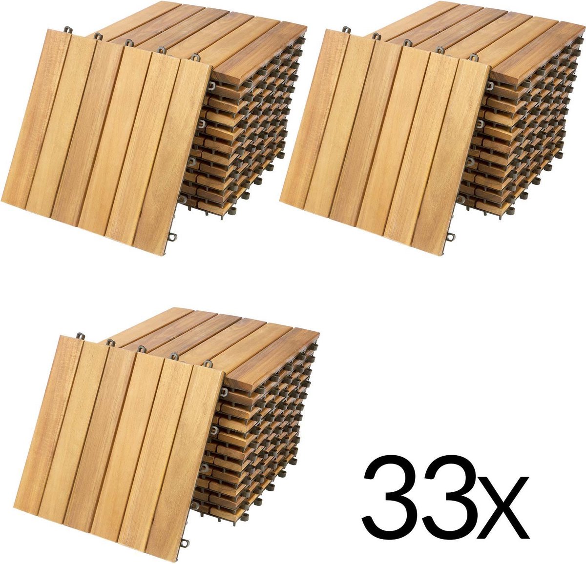 Casaria Houttegel 3m Acaciahout 33 Tegels 30x30 cm FSC -gecertificeerd