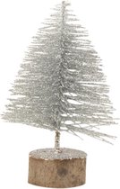 J-Line Kerstboom Deco Plastiek Glitter Zilver Extra Small