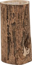 J-Line Bloempot Berk Lang Paulownia Hout Natural Medium