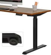 SONGMICS Bureautafel zonder blad, bureauframe, elektrisch bureau, tafelstandaard met motor, traploze hoogteverstelling, met geheugenfunctie, in lengte verstelbaar, staal, zwart