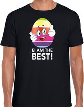 Vrolijk Paasei ei am the best t-shirt / shirt - zwart - heren - Paas kleding / outfit L