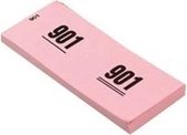 3x stuks garderobe nummer blokken van papier roze, nummers 1 t/m 1000