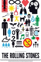 Artiesten Pictogram Poster - The Rolling Stones - Wandposter 60 x 40 cm