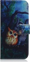 Huawei P40 Hoesje - Mobigear - Design Serie - Kunstlederen Bookcase - Owl - Hoesje Geschikt Voor Huawei P40