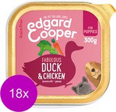 18x Edgard & Cooper Kuipje Vers Vlees Puppy Eend - Kip 300 gr