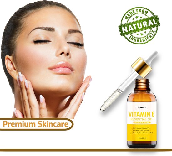 Huile de Vitamine E Honuol Premium - 100% naturelle - Huile de Vitamine E  le visage,... | bol