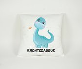 Kussen Dino Brontosaurus - Sierkussen - Decoratie - Kinderkamer - 45x45cm - Inclusief Vulling - PillowCity