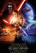 Star Wars Canvas Schilderij 'The Force Awakens' - 60x90 cm - Houten Frame - Star wars Lightsabers - Zwart