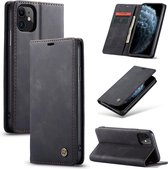 Luxe PU leren Bookcase voor Apple iPhone 11 | Hoogwaardig Leren Hoesje | Lederen Wallet Case | Kaarthouder | Portemonnee | Zwart