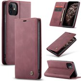 Luxe PU leren Bookcase voor Apple iPhone 11 | Hoogwaardig Leren Hoesje | Lederen Wallet Case | Kaarthouder | Portemonnee | Rood