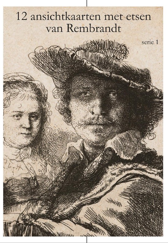 Wenskaarten set - 12 ansichtkaarten met etsen van van Rembrandt.