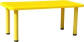 Kindertafel, stevige kunststof tafel geel 120 x 60 cm