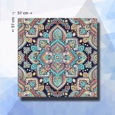 Diamond Painting Pakket Kleuren Mandala - vierkante steentjes - 57 x 57 cm