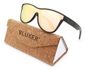 Bluxer® Zonnebril voor Heren - Hippe Houten Zonnebril Gepolariseerd - UV400 Lens - Bamboo (Drijvende Zonnebril) - Roze Lens