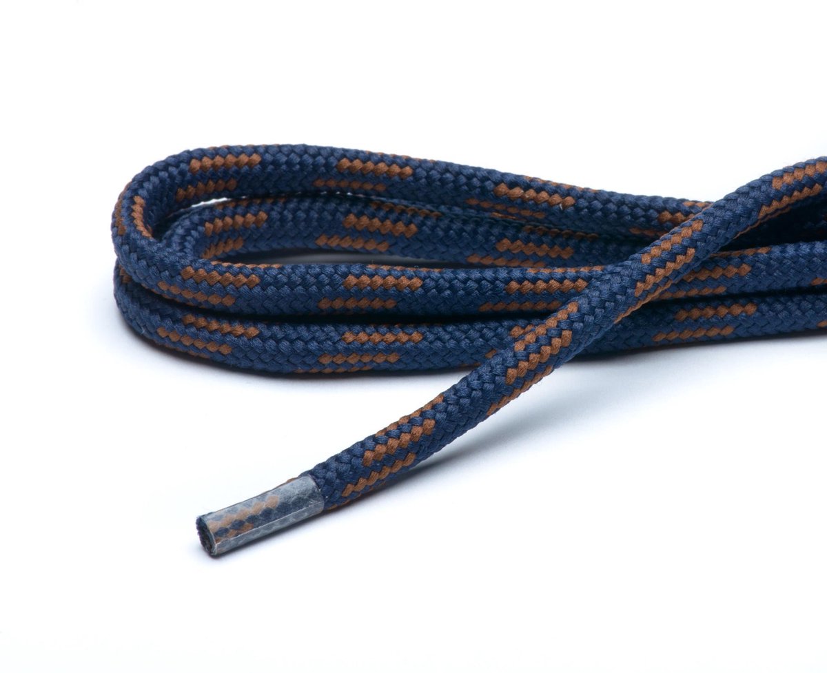 ARIESZZZ Schoenveters - Veters Rond - Veters 180 cm Outdoor - Blauw/Bruin - 8-10 gaatjes