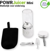 POWRJuicer Mini - Draagbare Blender to Go - Smoothies en Shakes ► Incl. Bescherm hoes & borsteltje - Wit ◄