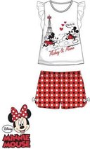 Disney Minnie Mouse set - Mickey & Minnie Parijs - wit - maat 122/128 (8 jaar)