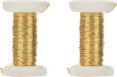 2x stuks goud metallic bind draad/koord van 0,4 mm dikte 40 meter - Hobby artikelen/Knutselen materialen