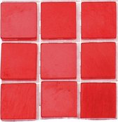 378x stuks mozaieken maken steentjes/tegels kleur rood met formaat 10 x 10 x 2 mm