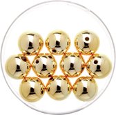 140x stuks metallic sieraden maken kralen in het goud van 6 mm - Kunststof waskralen voor armbandje/kettingen