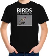 Dieren foto t-shirt Putter vogel - zwart - kinderen - birds of the world - cadeau shirt vogel liefhebber XL (158-164)