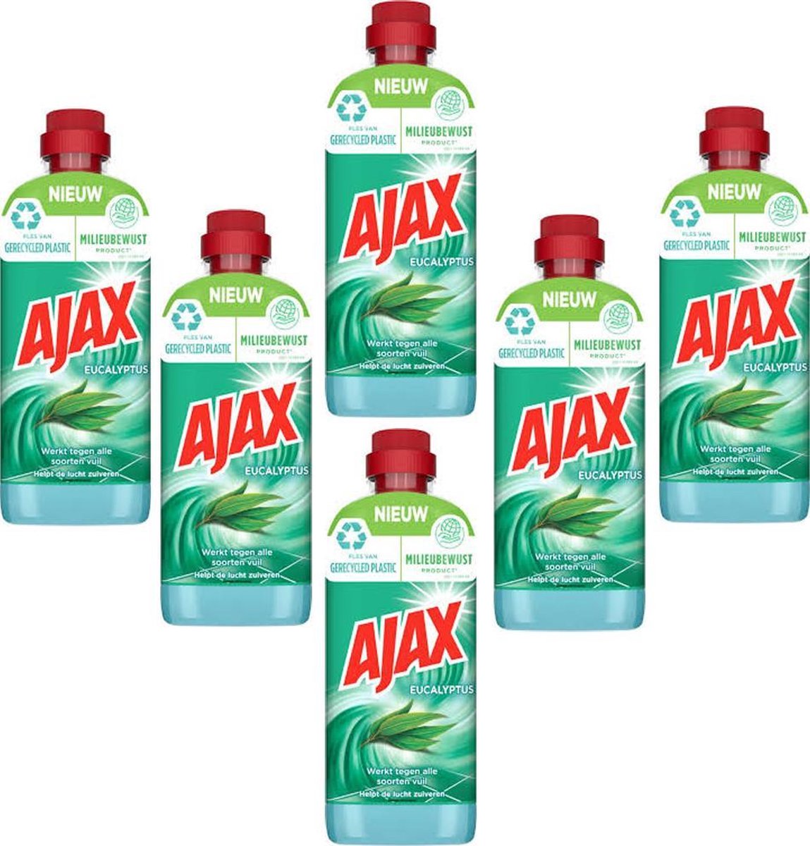 Ajax Eucalyptus Huishoudelijk Schoonmaakmiddel Voordeelbox - 6 x 650 ml