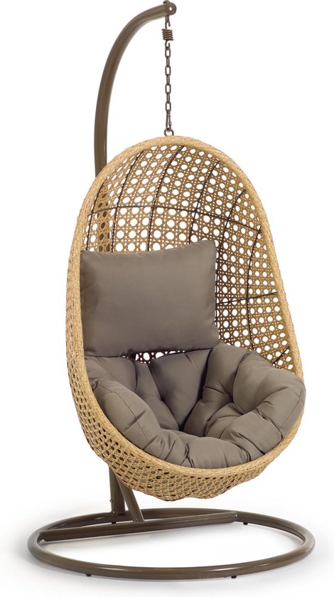 Kave Home - Cira hangstoel met natuurlijke afwerking voet | bol.com