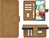 Samsung Galaxy A72 Hoesje - Bookcase - Pu Leder Wallet Book Case Bruin Cover