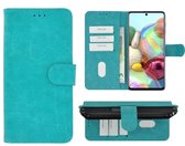 Samsung Galaxy A72 Hoesje - Bookcase - Pu Leder Wallet Book Case Turquoise Cover