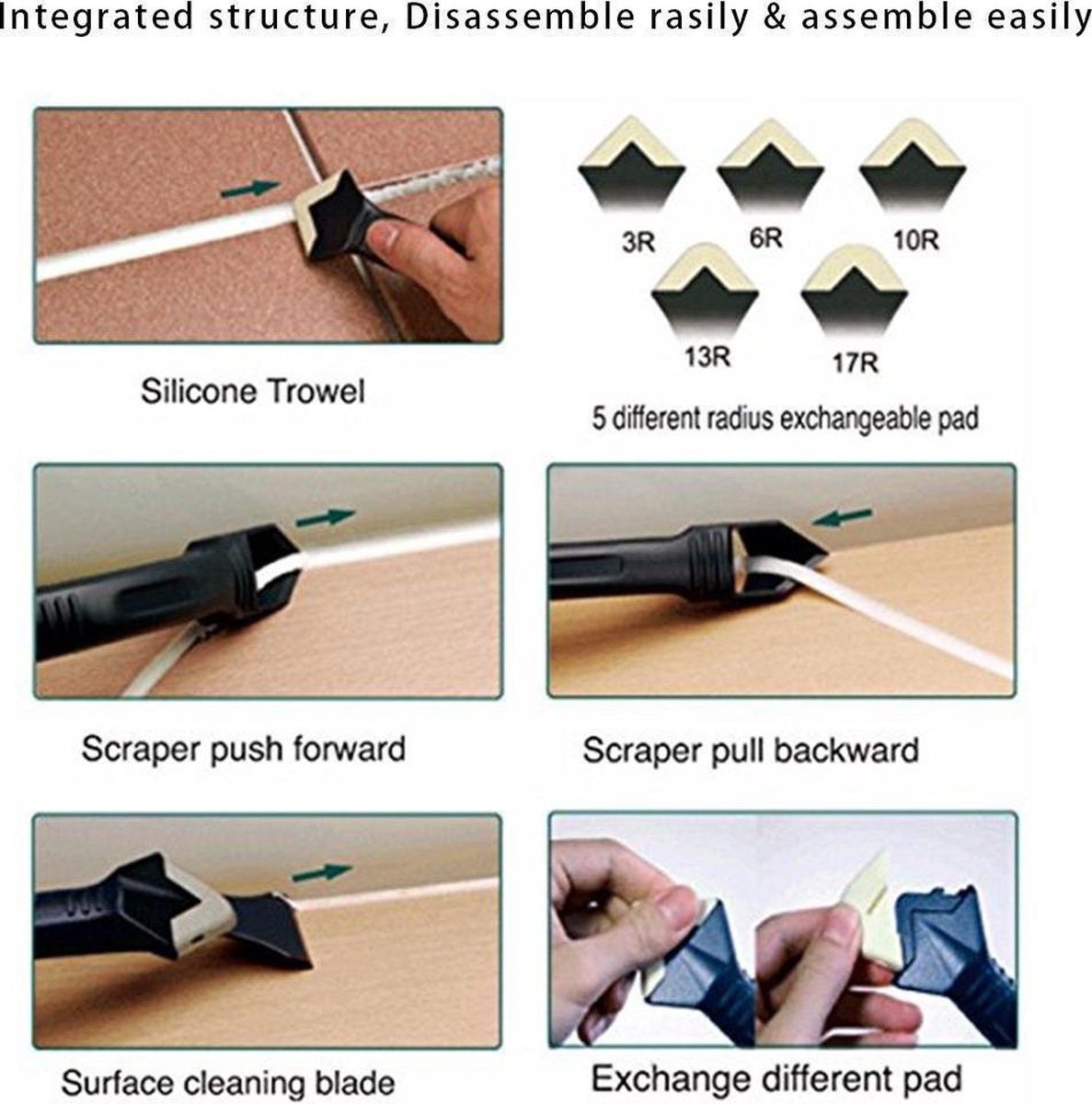 BISON Siliconen de scellant silicone Multitool - Finition des joints de  scellant 