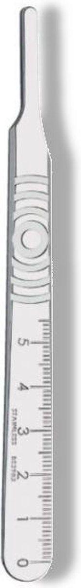 Goedkoopste Swann Morton Scalpelhandvat heft nr. 4 Swann Morton - RVS - Scalpelhandvat met schaalverdeling - Nummer 4