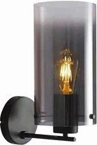 Wandlamp Ventotto H 33 cm rook glas zwart
