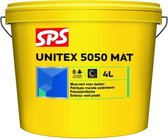 SPS Unitex 5050 | Matte Muurverf | Wit | 4L | Schrobklasse 1 | Waterdamp Doorlatend | Buiten Muurverf | Duurzaam | Klusverf